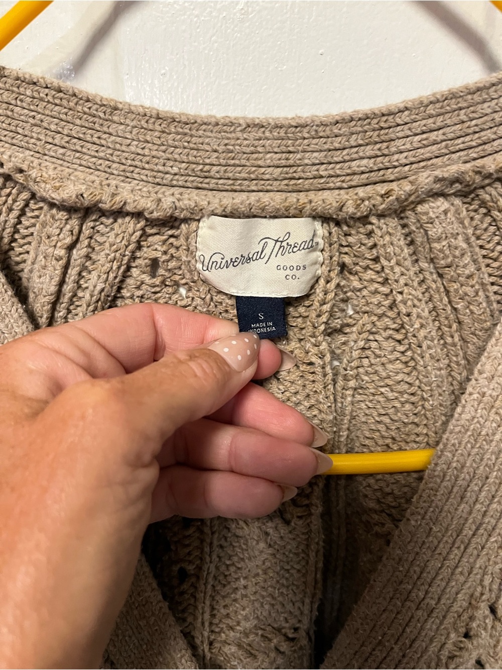 Universal Thread Taupe Cable Knit Button Cardigan - Picture 2 of 3